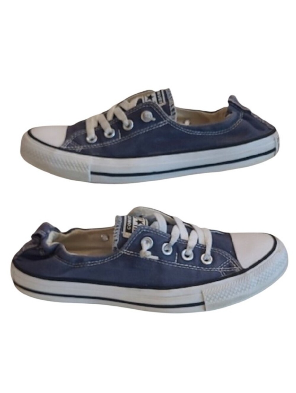 Converse Chuck Taylor All-Star Classic Low Top Lace Up Blue Trim Canvas Sneaker